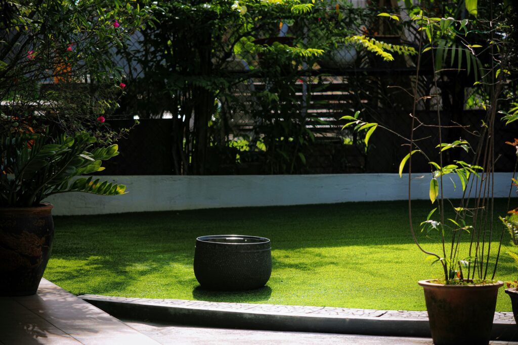 Clean healthy lawn and garden maintained with professional pest control